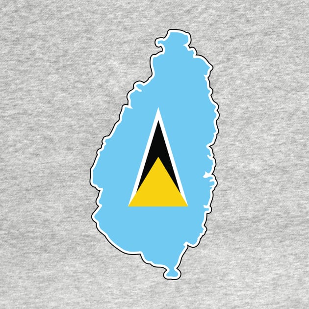 St Lucia Flag and Map by IslandConcepts